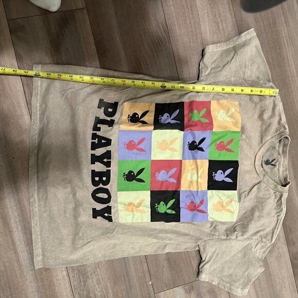 Playboy Medium Tan Shirt Bunny Men's T-Shirt Short Sleeve - Picture 7 of 8